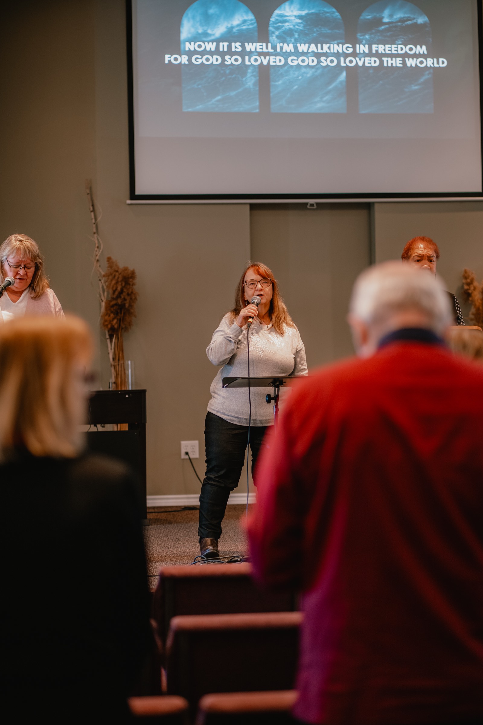 A Sunday service in progress at the Miramichi campus